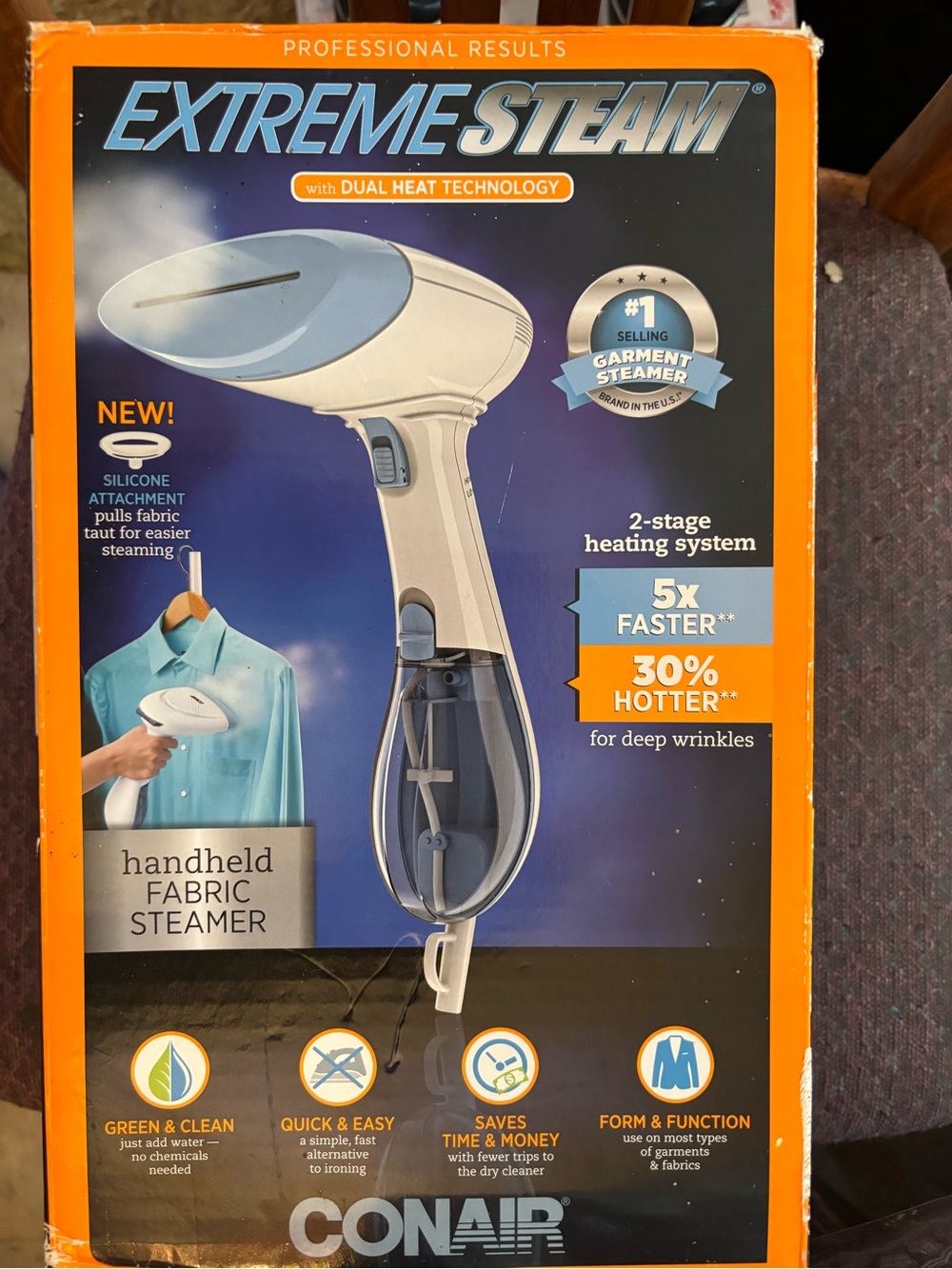Conair ExtremeSteam Handheld Fabric Steamer - White & Blue